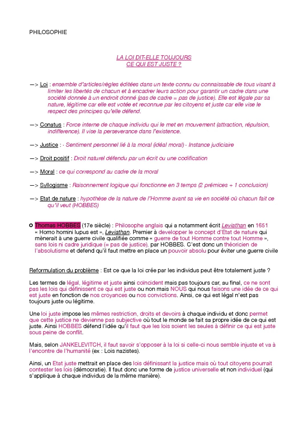 Est-ce que la loi est toujours juste ? Philo pour terminale