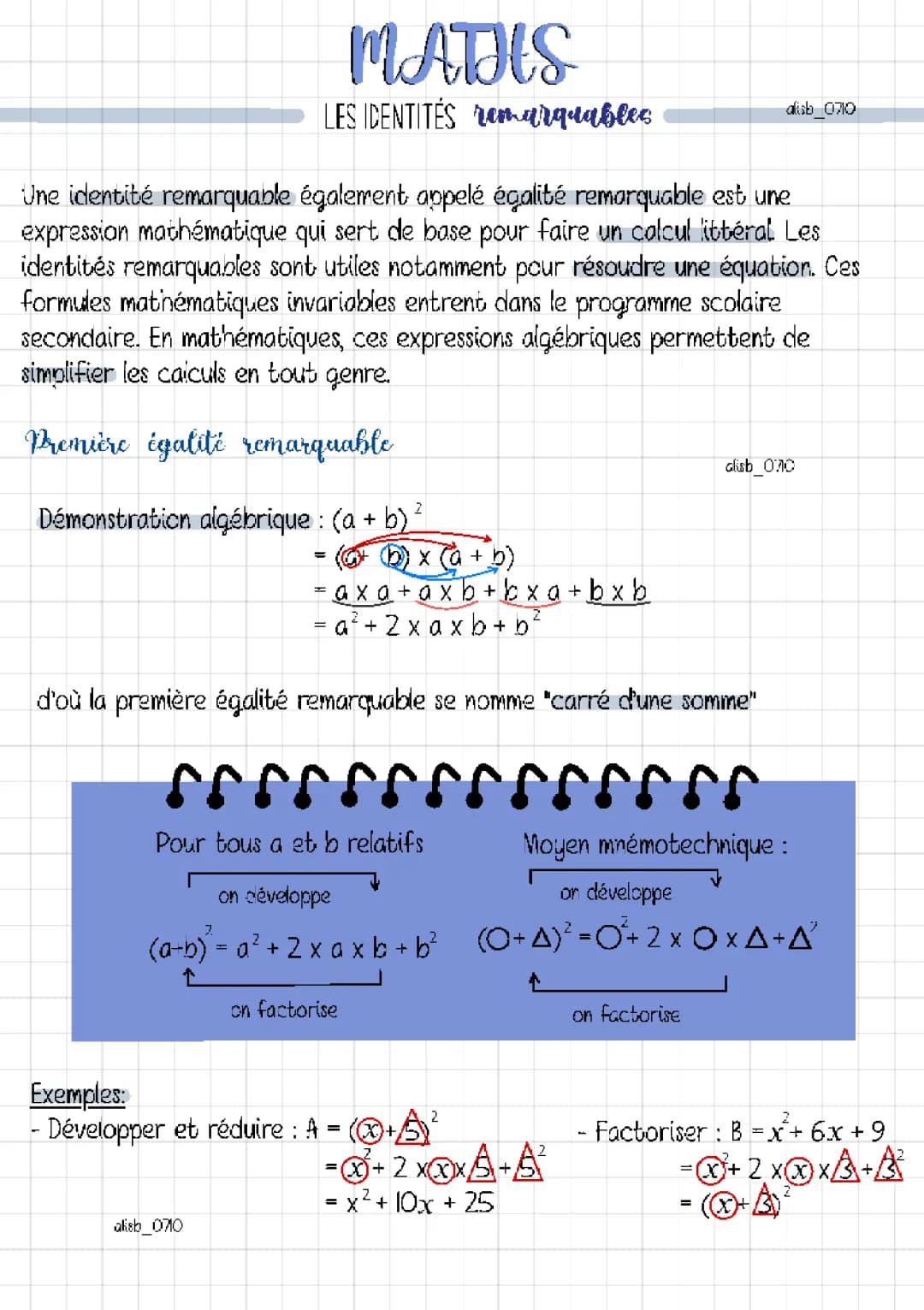 Découvre Toutes les Identités Remarquables et Formules Mathématiques en PDF