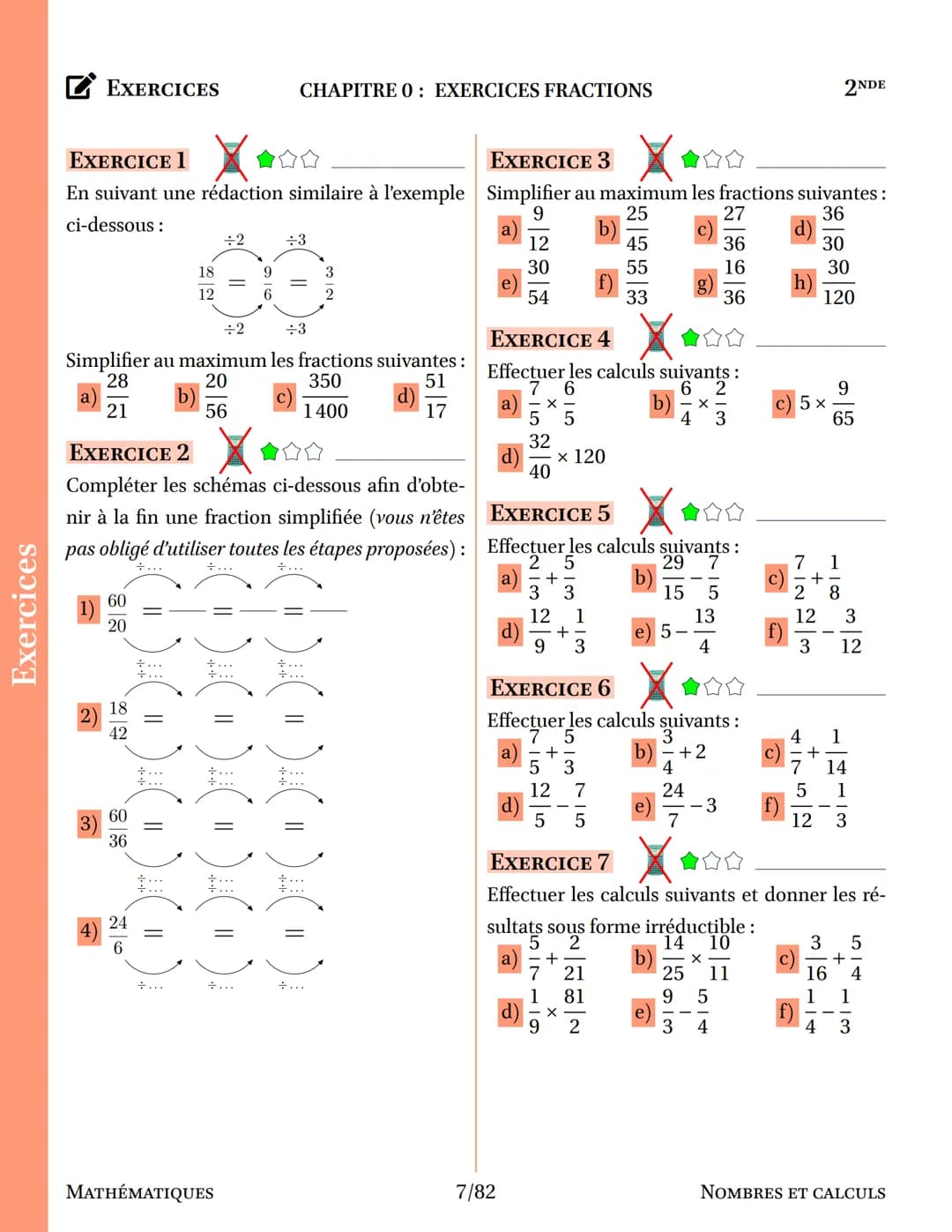 COURS
I. DÉFINITION
II.
DÉFINITION ▶ FRACTION
Soit deux nombres a et b, où b est différent de 0 A
Le quotient de a par b est le nombre qui, 