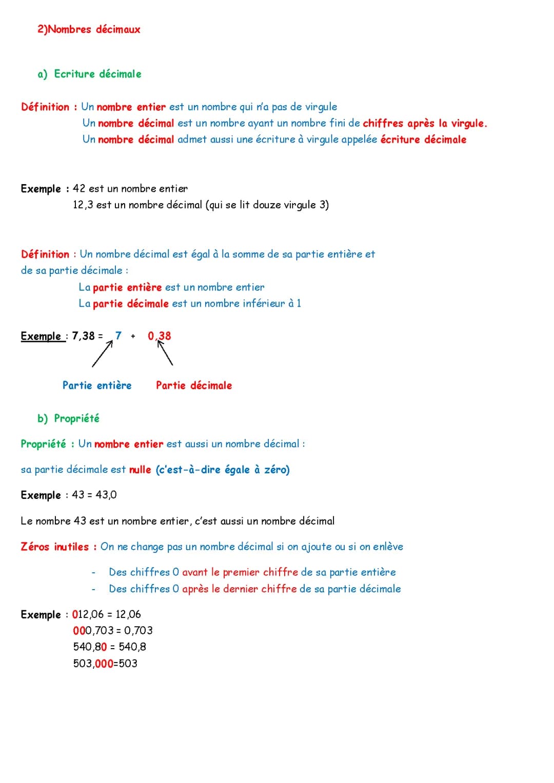 Nombres décimaux 6ème : Exercices corrigés PDF et Évaluations