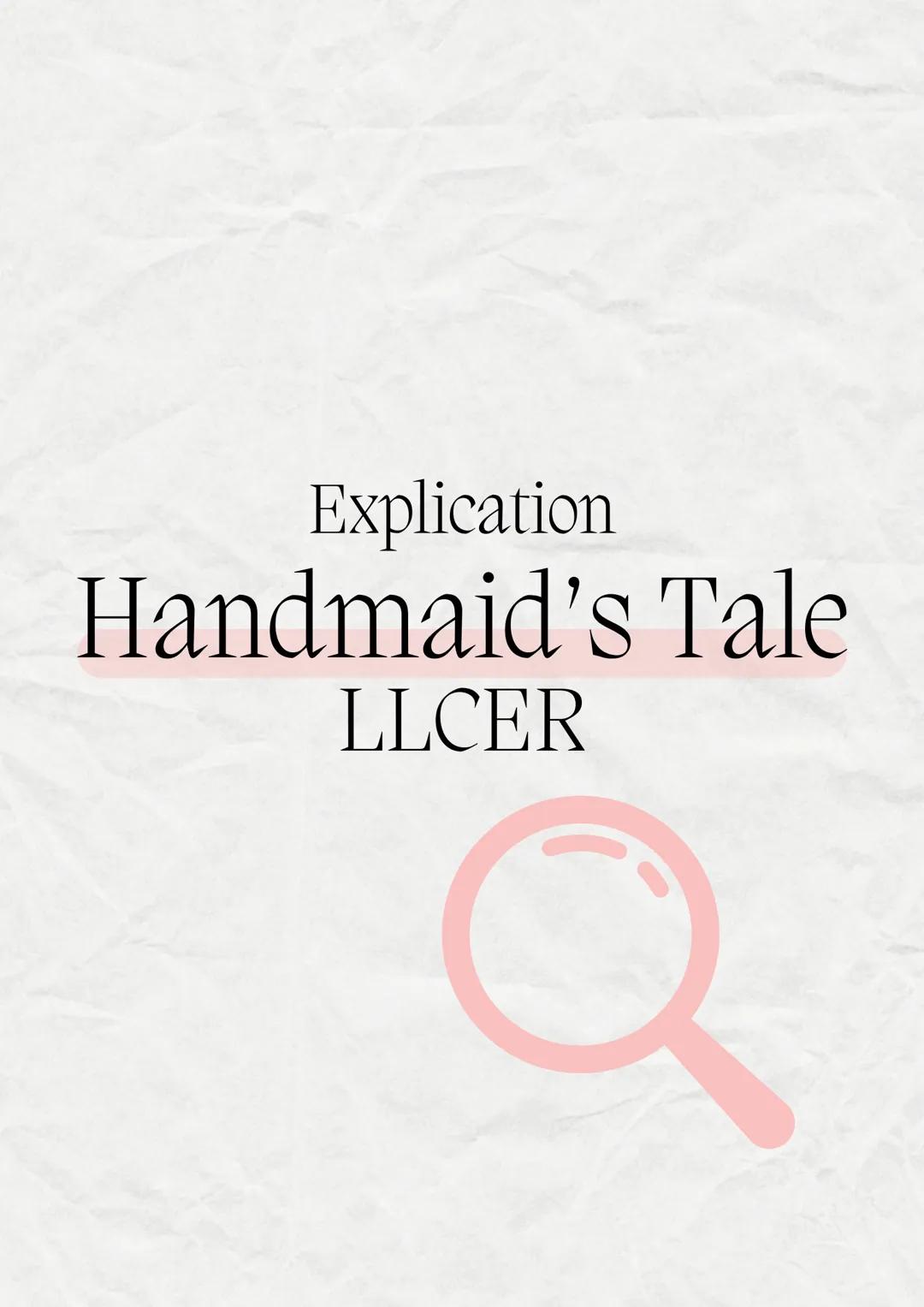 Explication
Handmaid's Tale
LLCER # Handmaid's Tale
LLCER

Cette fiche te permet de :
- Comprendre l'intrigue principale du roman
- Identifi