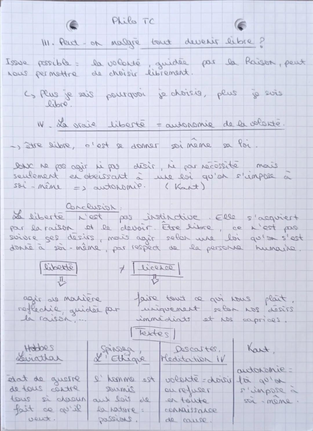 --- OCR Start ---
La liberté βοτα
Aoblématique générale: Est-ce que je suis libre quand
je fais ce que je veux ? Ou bien la vraie liberté es