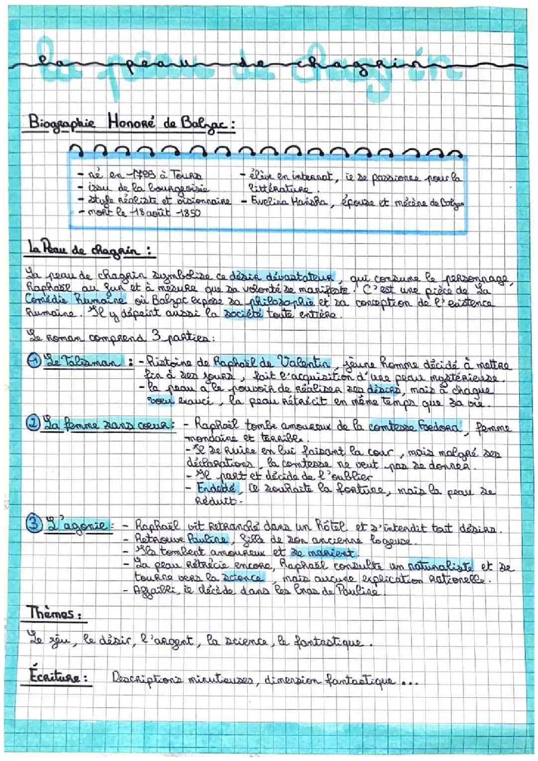 La Peau de chagrin analyse linéaire, résumé par chapitre et fiche PDF | Romans de l'énergie : création et destruction