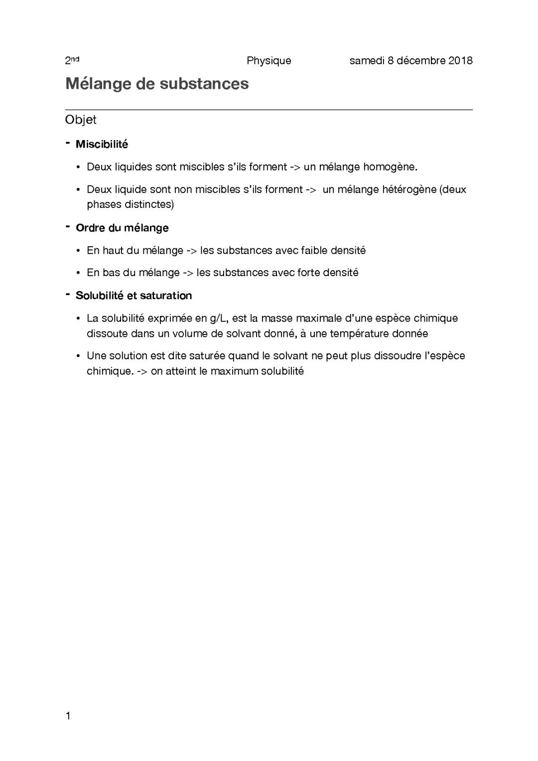 Cours 4 - Mélange de substances