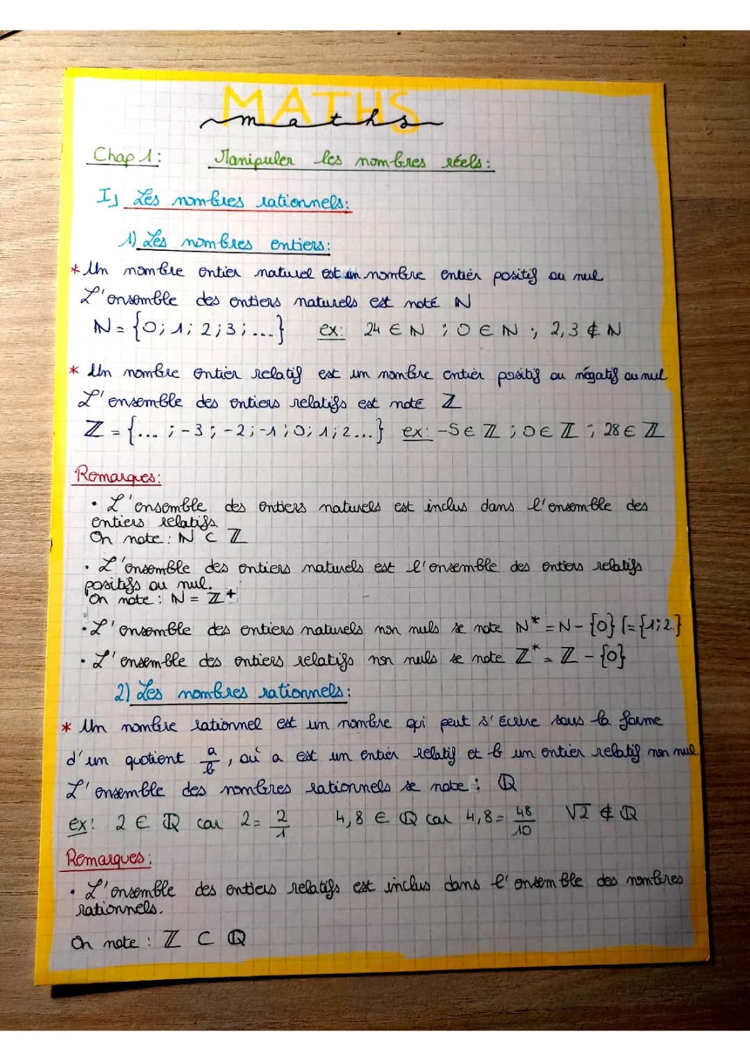 Les nombres réels et intervalles: exercices corrigés et cours pdf pour Seconde