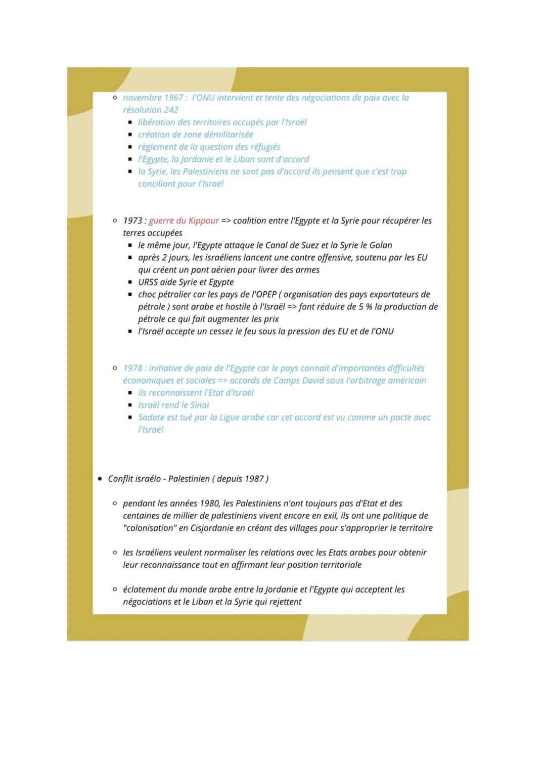 Le Moyen Orient:
Conflits régionaux et
tentative de paix Le moyen Orient : conflits régionaux el tentative
et
de paix
• Moyen Orient = régio