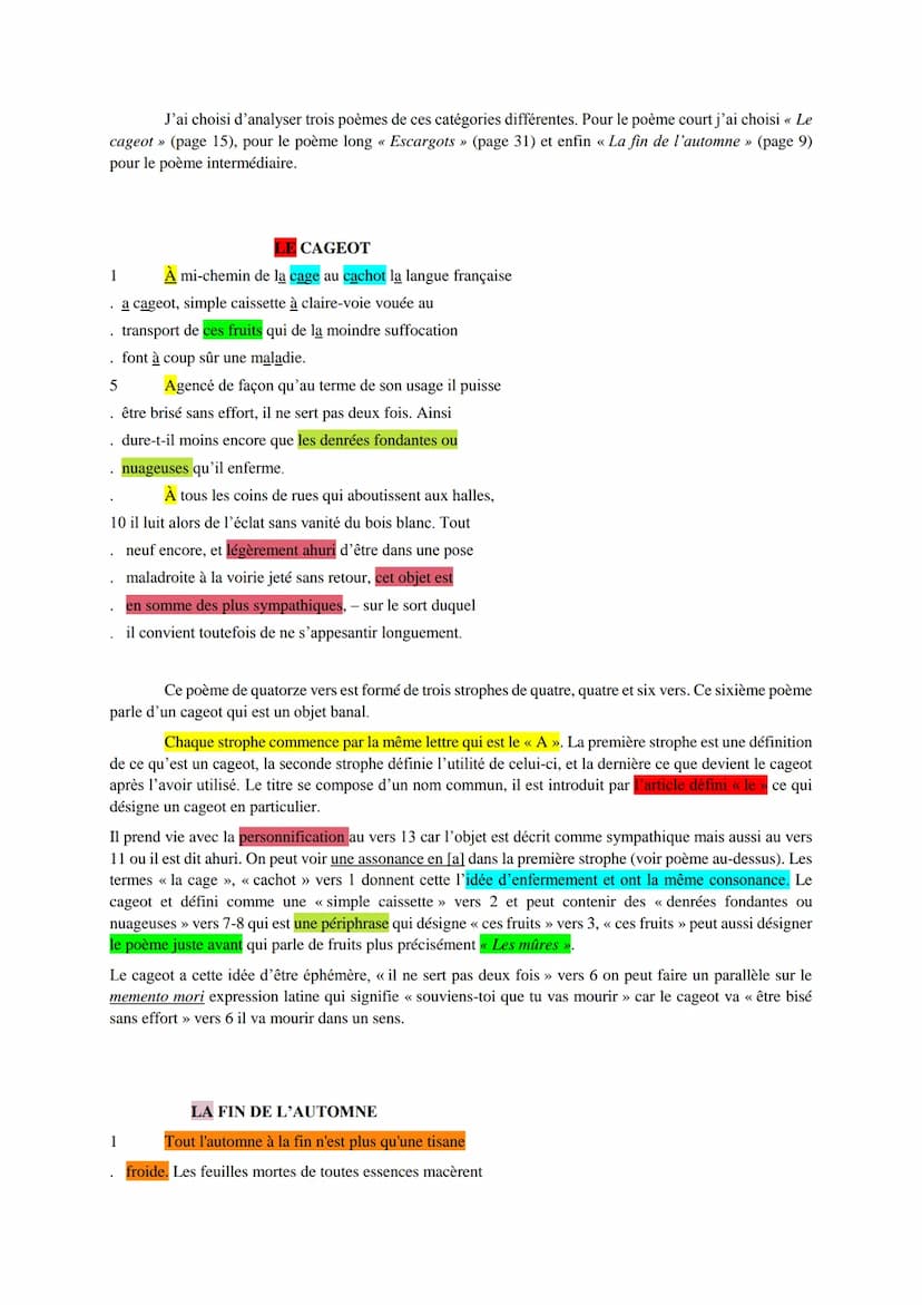 Fiche de lecture, Francis Ponge édition folioplus classiques Noa Quaillet 1ère1 Français
Le livre Le parti pris des choses a été écrit par F