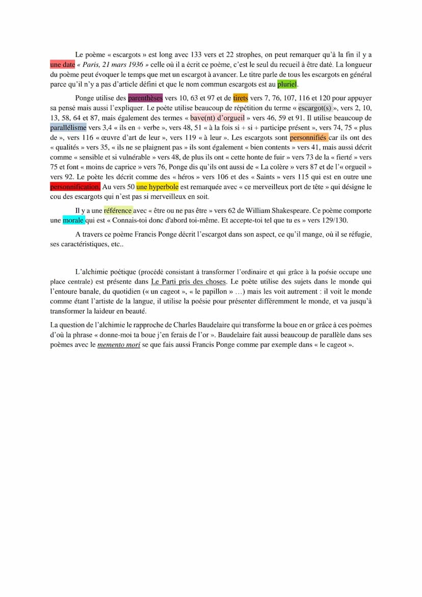 Fiche de lecture, Francis Ponge édition folioplus classiques Noa Quaillet 1ère1 Français
Le livre Le parti pris des choses a été écrit par F