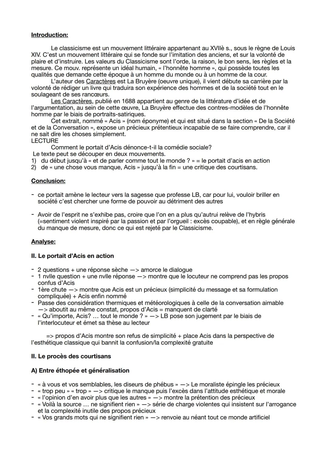Introduction:
Le classicisme est un mouvement littéraire appartenant au XVIIè s., sous le règne de Louis
XIV. C'est un mouvement littéraire 