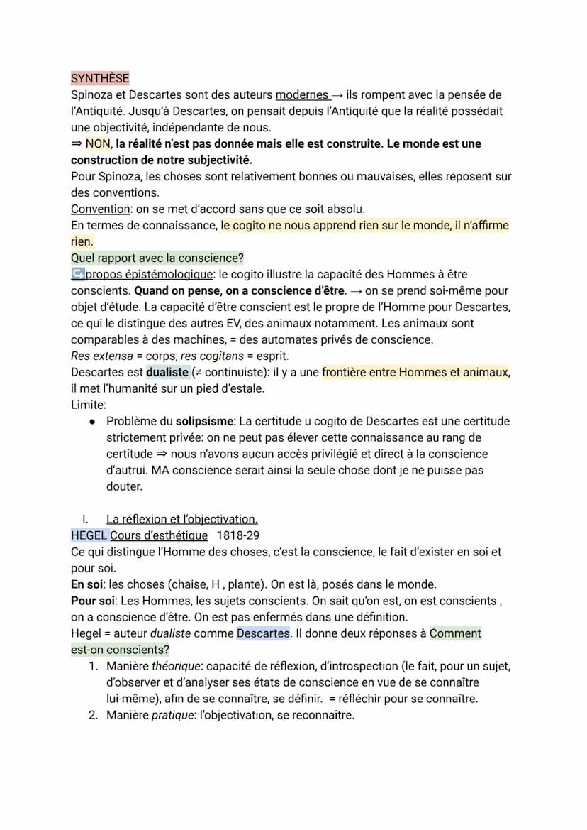 LA CONSCIENCE
Intro: le cogito.
DESCARTES Discours de la méthode 1637
Pour Descartes, le "je" est une expérience de pensée, une méditation. 