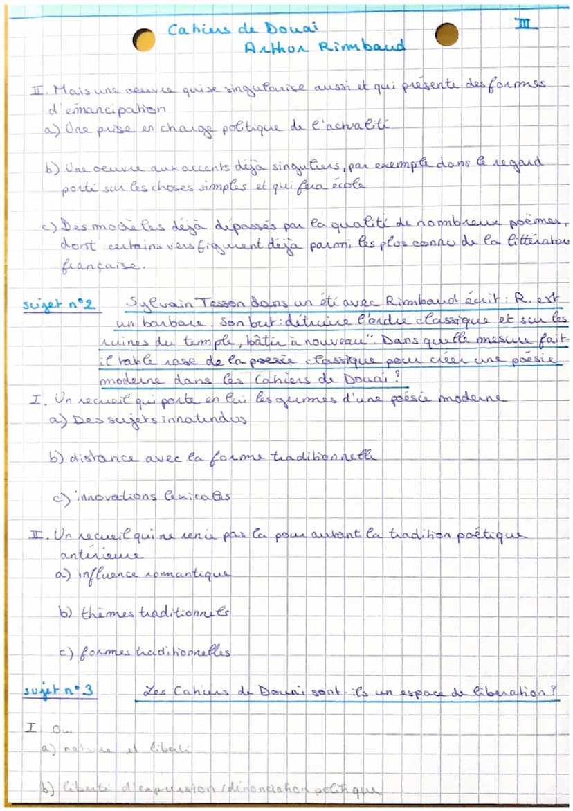 Cahiers de Dovai
Arthur Rimbaud
H
Général
Infos
Arthur Rimbaud, 1870, mvmts: romantisme, parnasse, symbolisme
> la nature, l'errance, les fu