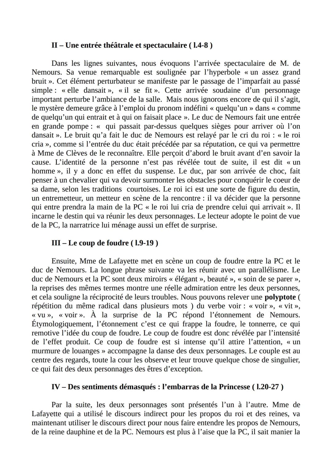 PARCOURS: INDIVIDU, MORALE ET SOCIÉTÉ
TEXTE 1: COUP DE FOUDRE
Mme de Lafayette est une romancière classique du XVIIè siècle, proche des
mora