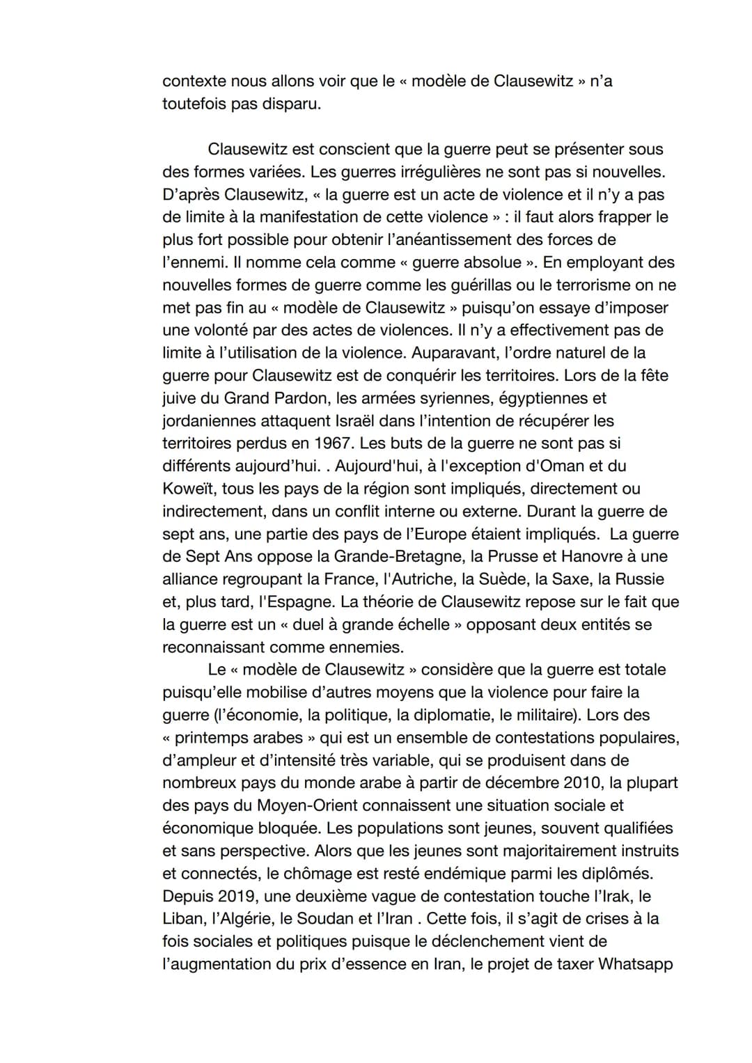 Les guerres du Moyen-Orient obéissent-elles au « modèle de
Clausewitz » ?
La guerre est une question complexe car tous les affrontements
ne 
