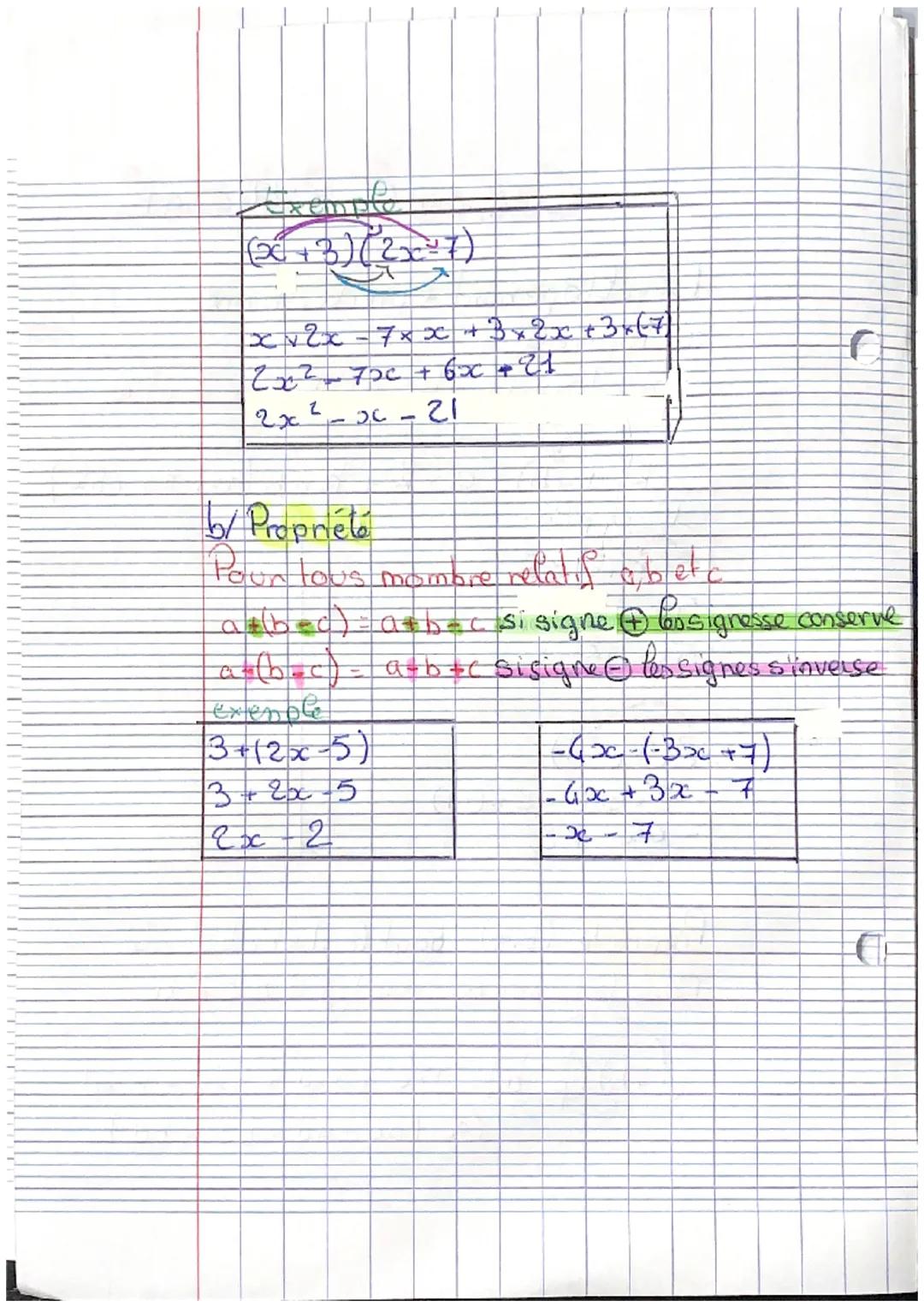 # Calcul Bitterall

Devel lopenent et reductions
a/Propriété
Pour tous manbie relatif a, bet le
$R(a+b) = a x k + k x b$ (soit $Ra + b k$)
E