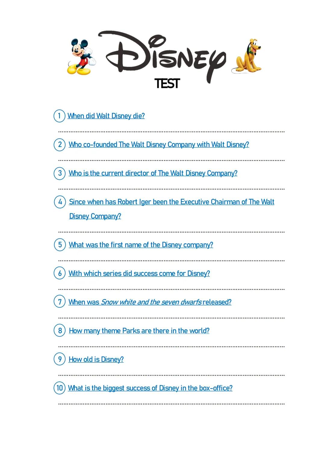 All About Disney: From Mickey to Disneyland Paris and Fun Quizzes!