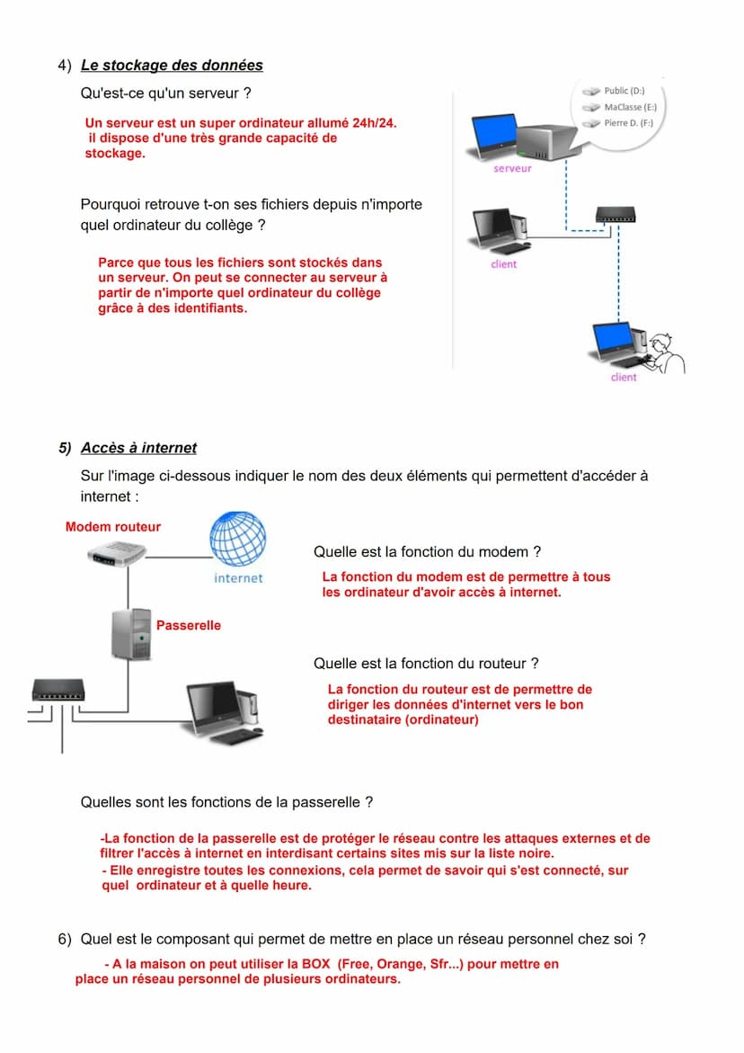 Seq2
Activité 1
Réseau informatique du collège
1) Les transferts de données :
switch
Quel est l'autre nom d'un commutateur ?
2) Comment les 