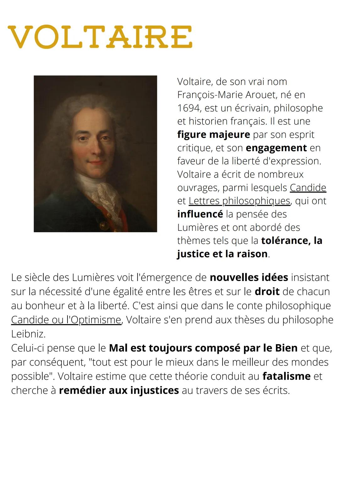 Fiche de présentation- Voltaire