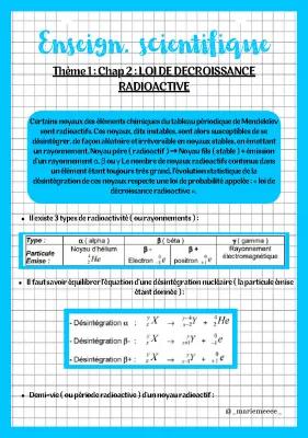 Know Thème 1 : Chap 2 : LOI DE DECROISSANCE RADIOACTIVE thumbnail