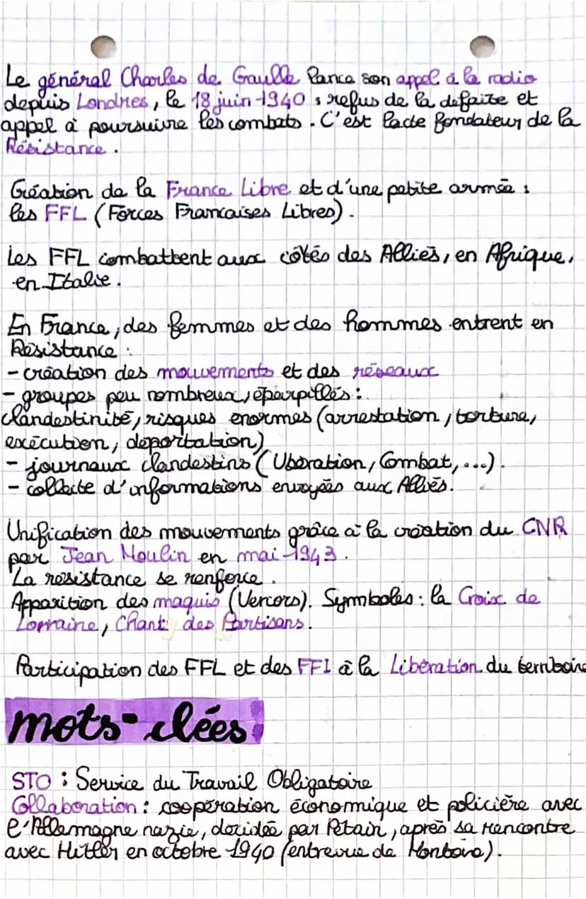 history •
LA FRANCE PENDANT SECONDE GUERRE MONDIALE
idéer clées i
Mai Juin 1940: défaite militaire, armée desorganisée,
fuite des cils...: R