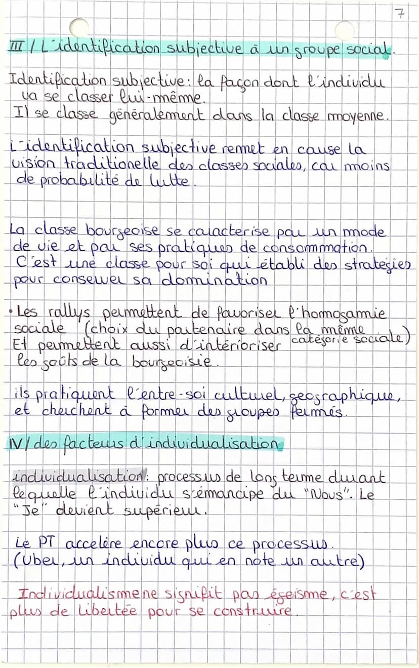 Chapitre: Structuration de la société Francaise
FICHE L
terme "Classe sociale pour la société 6.
actuelle
I/ Les distances inter et intra cl