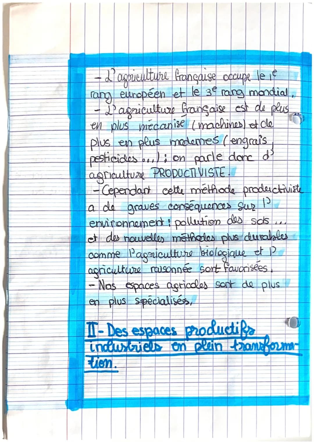 Geographie
chap 2.
Les espaces productif
français dans la
mondialisation.
Espace productif espace aménagé
et mis en valeus pour une activité