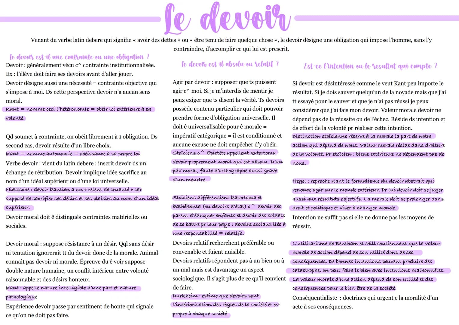 -Le
Se devoir
Venant du verbe latin debere qui signifie « avoir des dettes » ou « être tenu de faire quelque chose », le devoir désigne une 