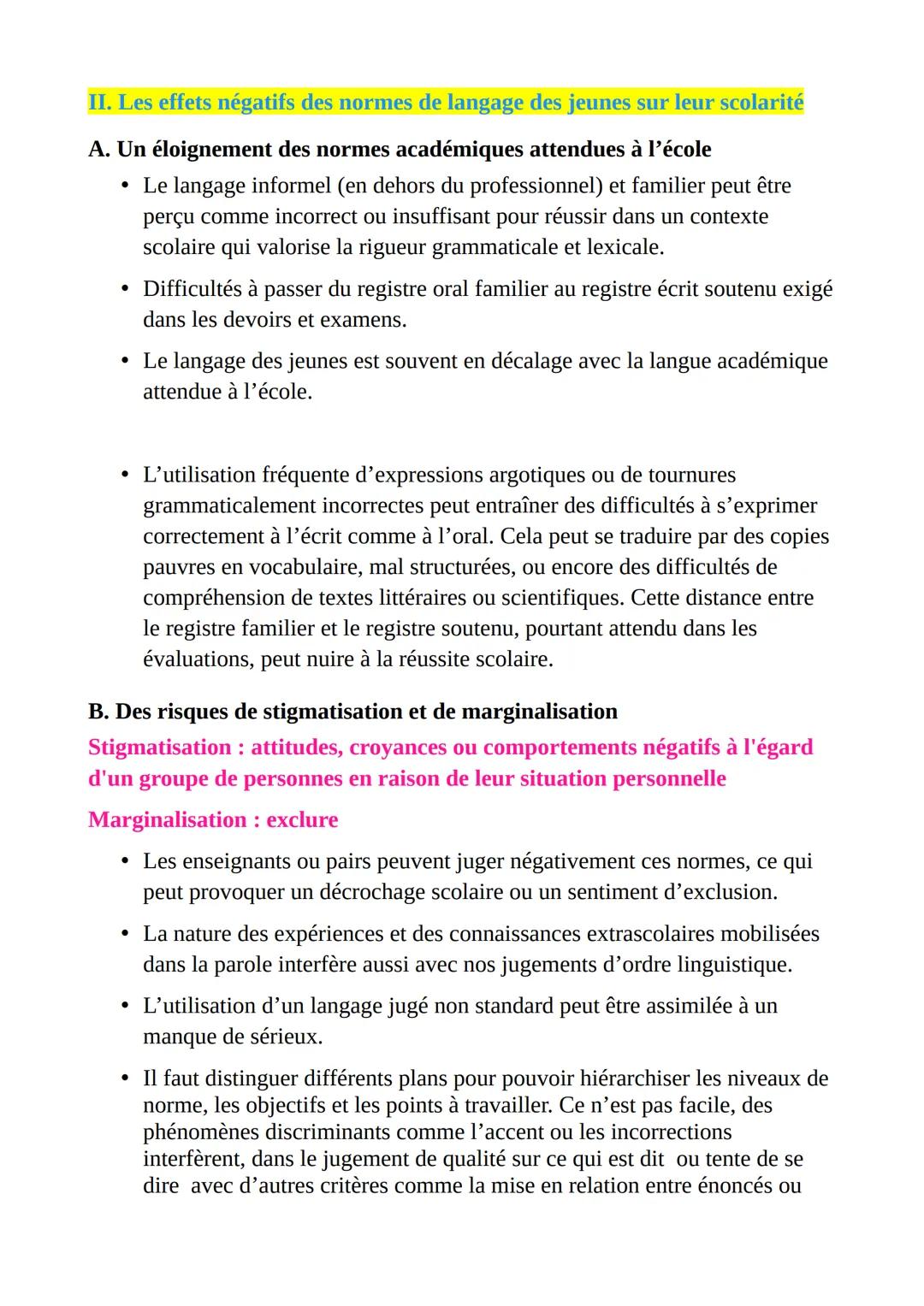 ORAL DE SES

Question: Quels sont les effets des normes de langage développés par les
jeunes sur leur scolarité ?

Intro: Tout d'abord, le l