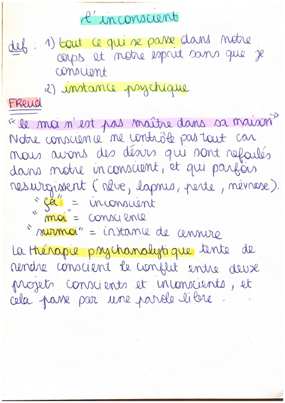 conscience
Déf: [cum scientia] = avec science
connaissance du monde ( perceptive)
et Inconcience
de moi-même (reflextive)
Idu bien et du mal