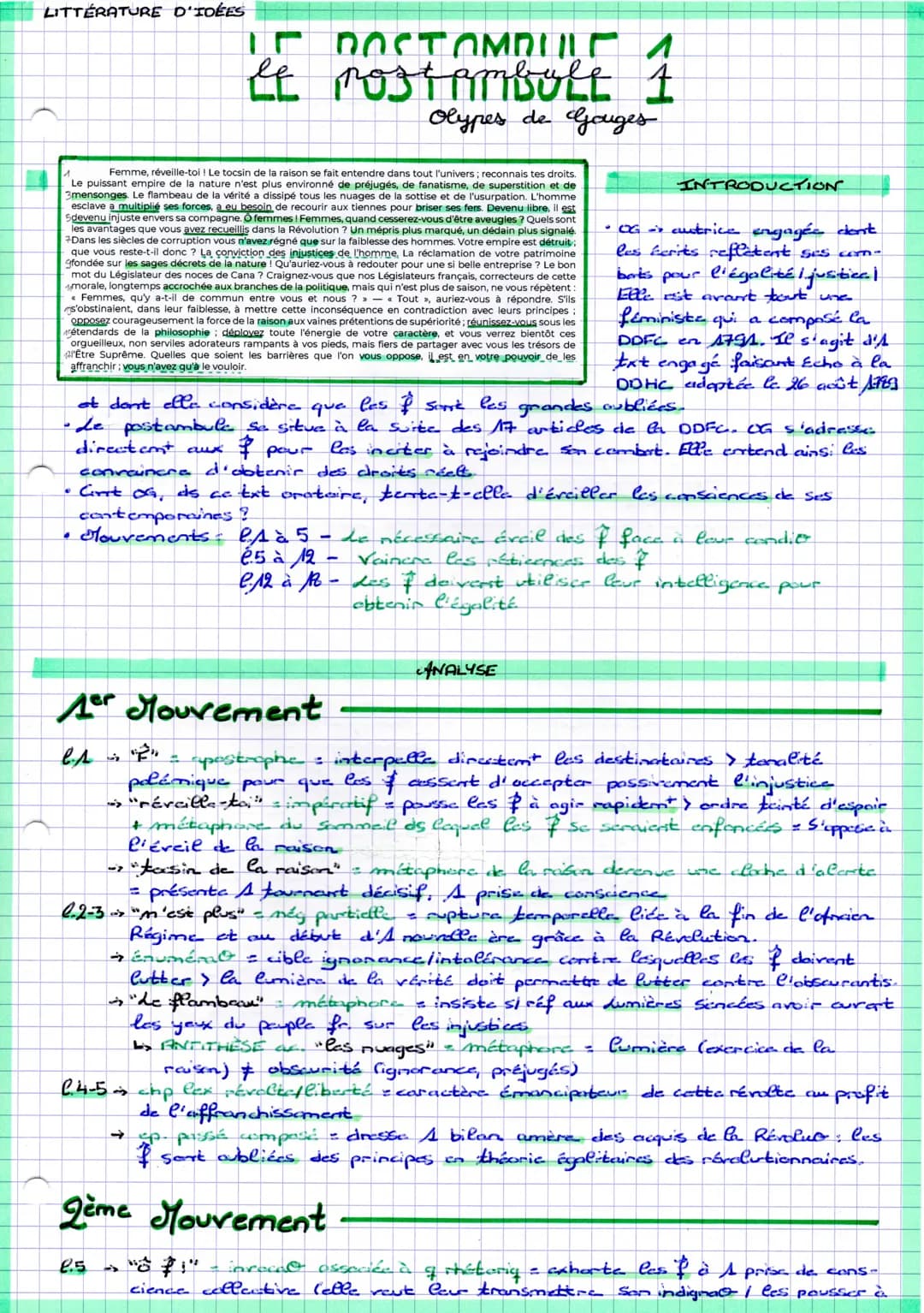 LITTÉRATURE D'IDÉES
Femme, réveille-toi ! Le tocsin de la raison se fait entendre dans tout l'univers; reconnais tes droits.
Le puissant emp