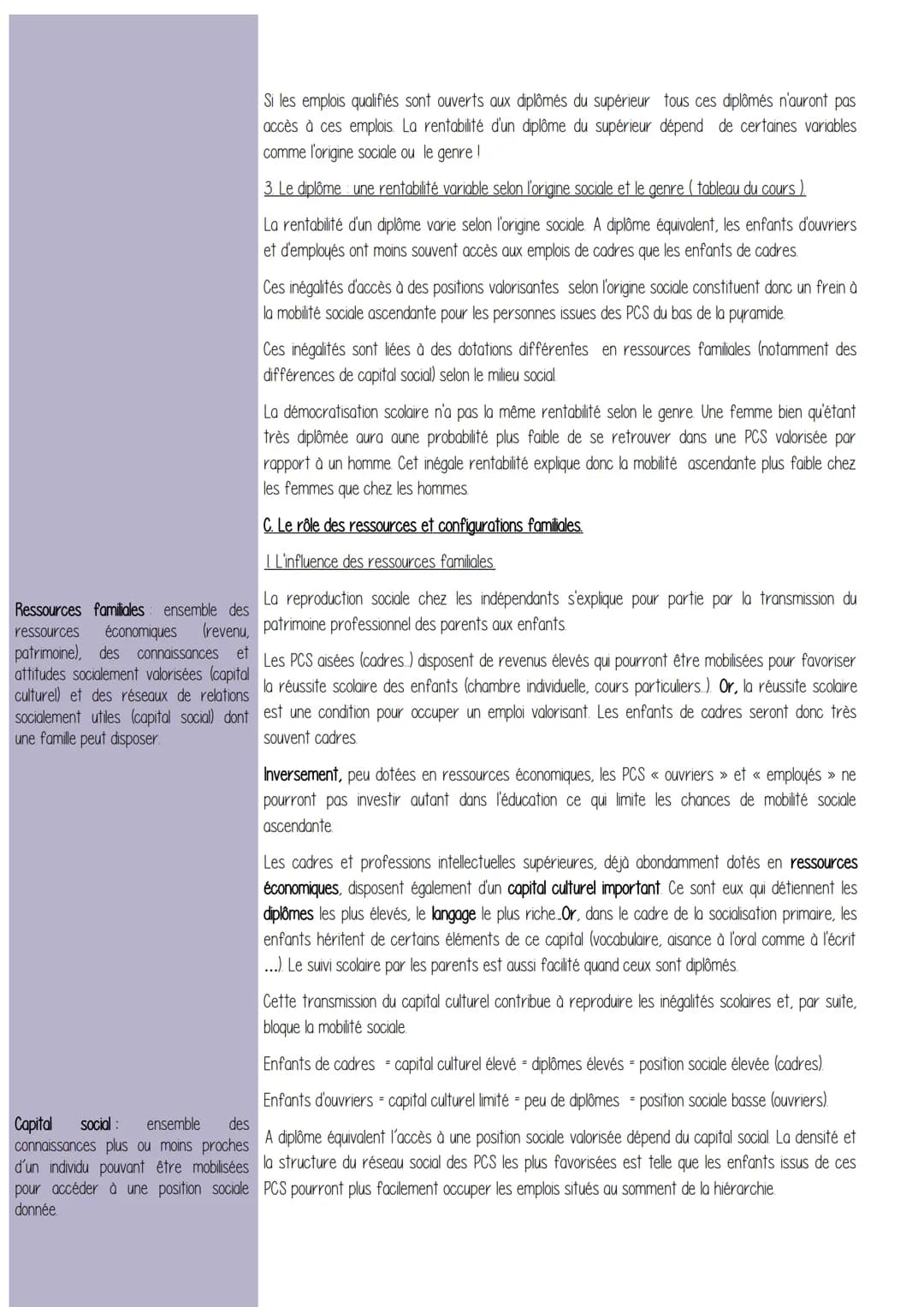 Chapitre 5 - Quels sont les caractéristiques contemporaines et les facteurs de la
mobilité sociale ?
Définitions / Mots Clefs/ - Comment déf