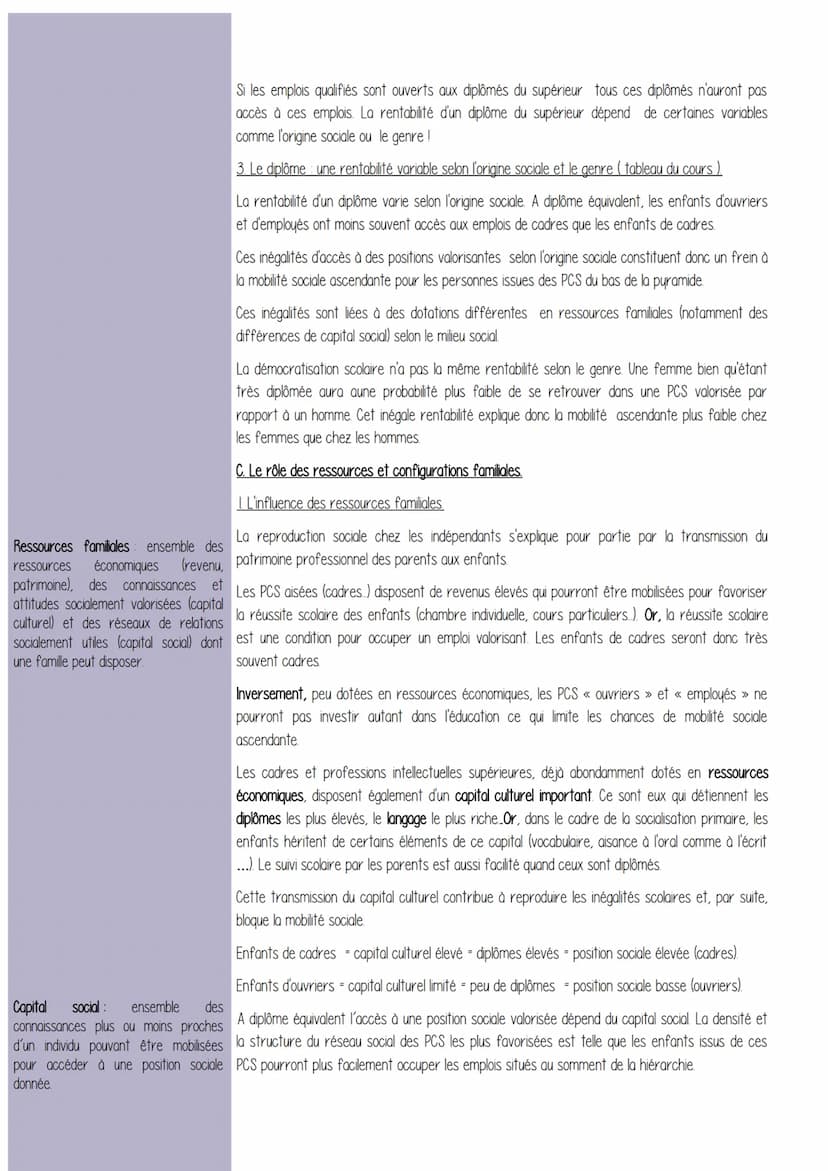 Chapitre 5 - Quels sont les caractéristiques contemporaines et les facteurs de la
mobilité sociale ?
Définitions / Mots Clefs/ - Comment déf