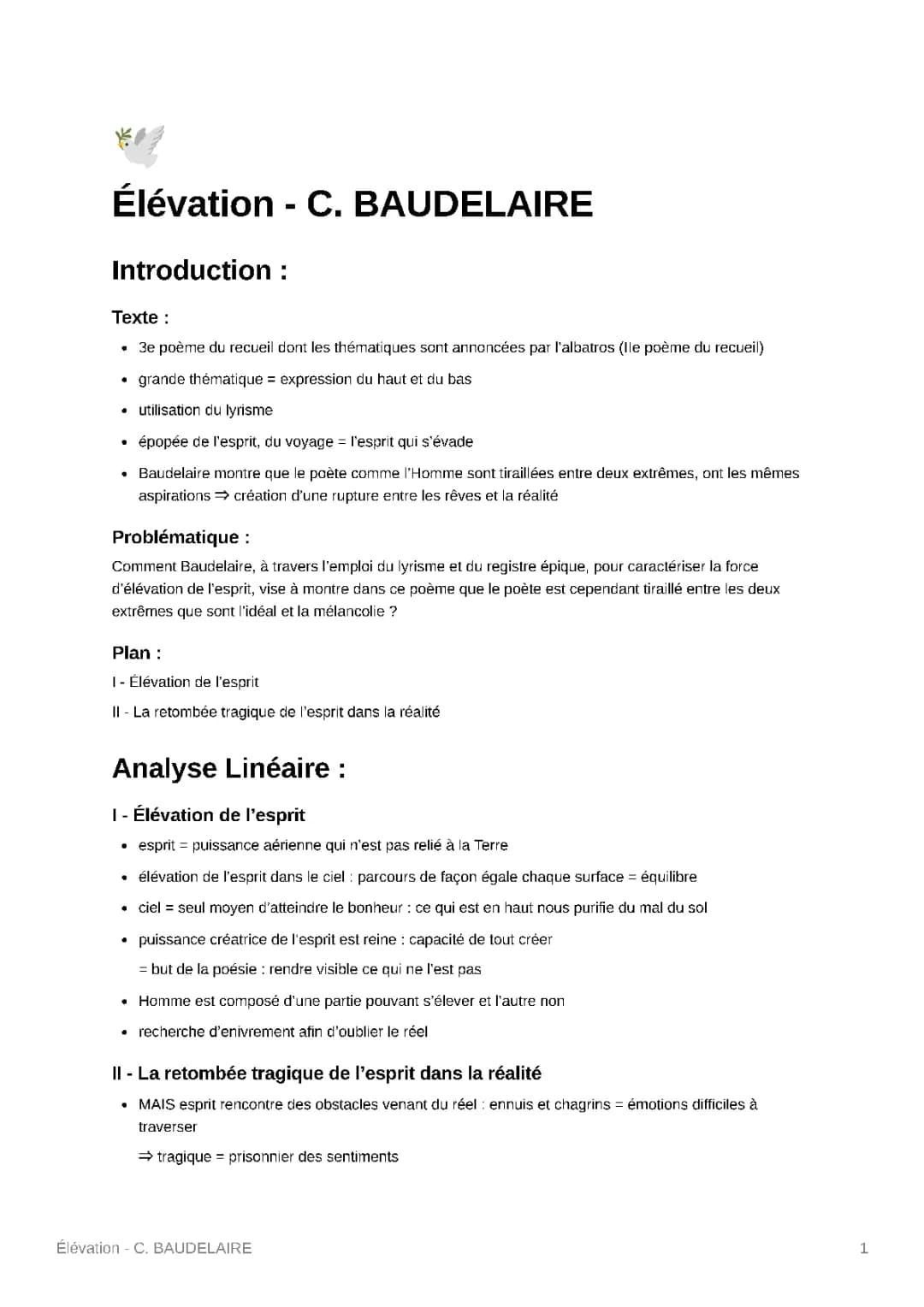 Élévation - C. BAUDELAIRE