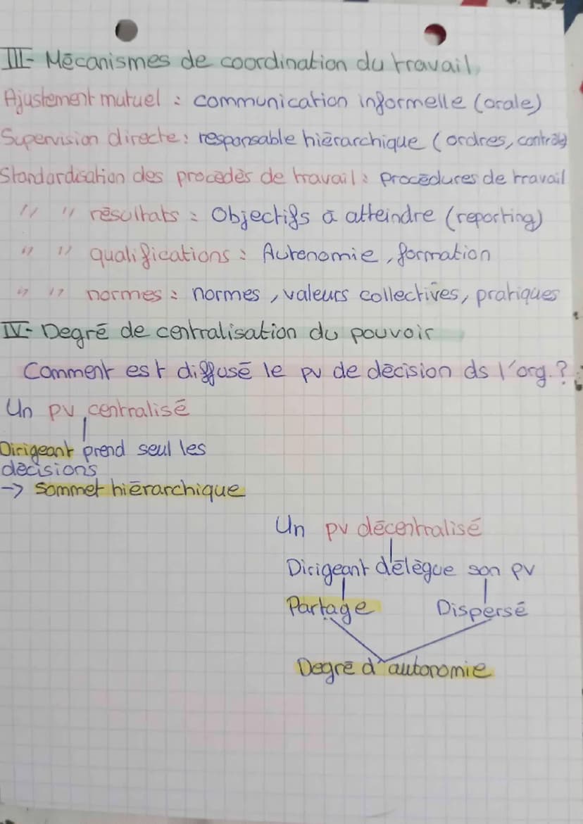 M S D G N
Comment organiser et coordonner
le travail
I la division du travail,
Verticale
sparer les tâches Hierarchie Repartir
encadrement e