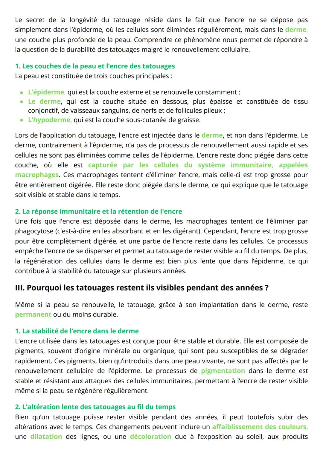 # GRAND ORAL SVT

Pourquoi les tatouages restent alors que les
cellules de la peau se renouvellent ?

Le tatouage est un art corporel qui co