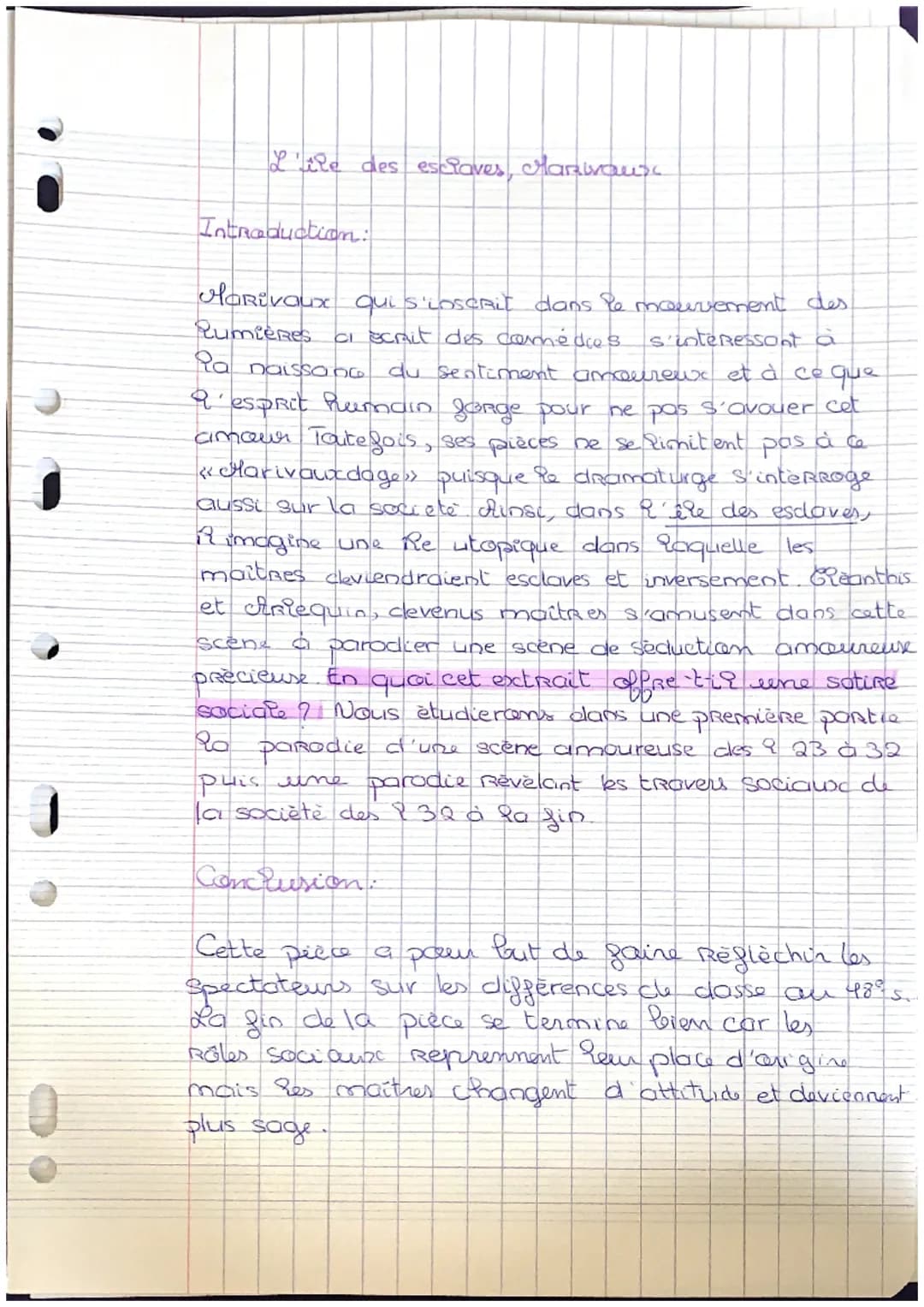 J
L'ile des esclaves, Marivaux
Introduction:
Marivaux qui s'inscrit dans le mouvement des
Rumières Ci scrit des comédies. s'interessant a
Ra