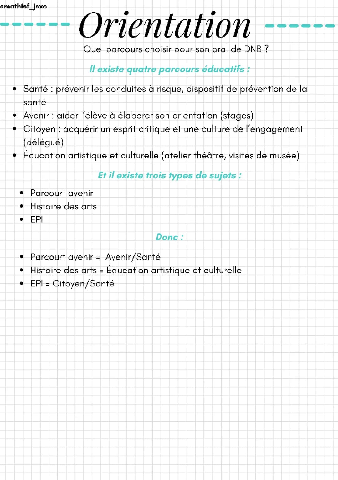 Quel parcours choisir pour son oral de DNB ?