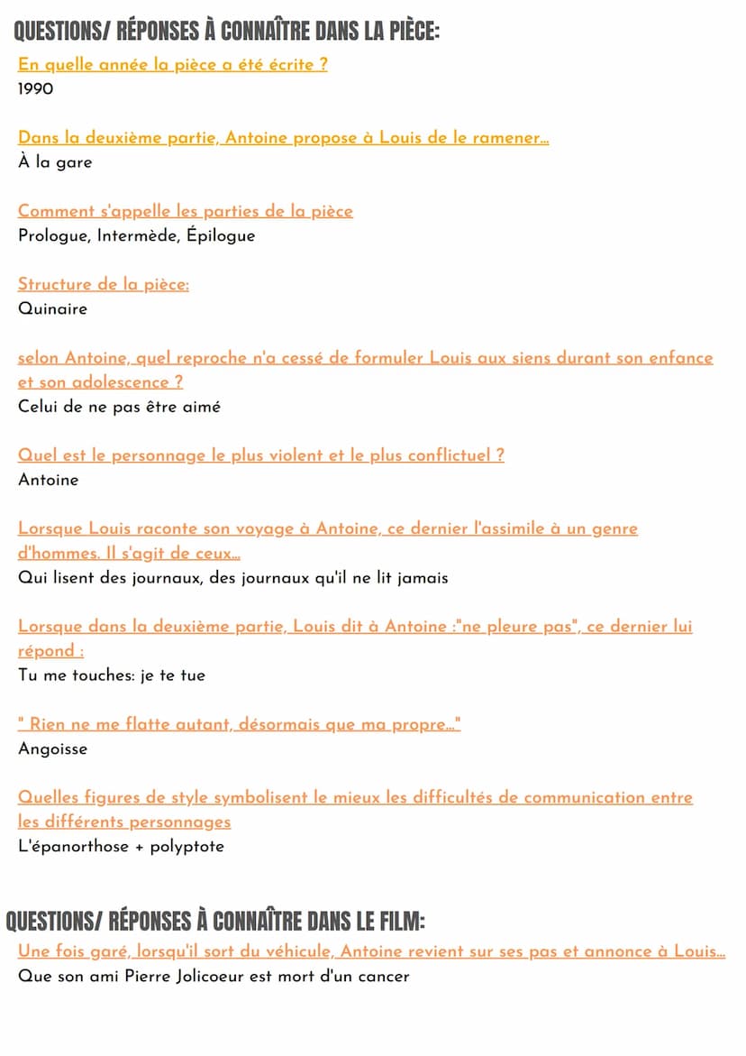 FICHE DE
LECTURE
Crise personnel, crise familiale
JUSTE LA FIN DU MONDE, JEAN-LUC LAGARCE, 1990
Oeuvre intégrale N°3
Le théâtre du XVIIe siè