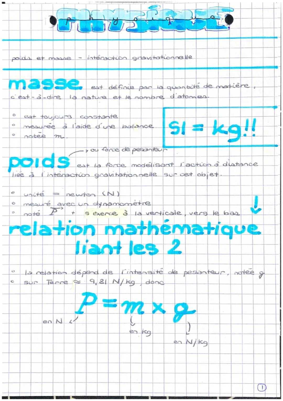 poids et masse interaction gravitationnelle
masse.
c'est-à-dire
0
est définie par la quantité de matière
la nature et le nombre d'atomes
0 e