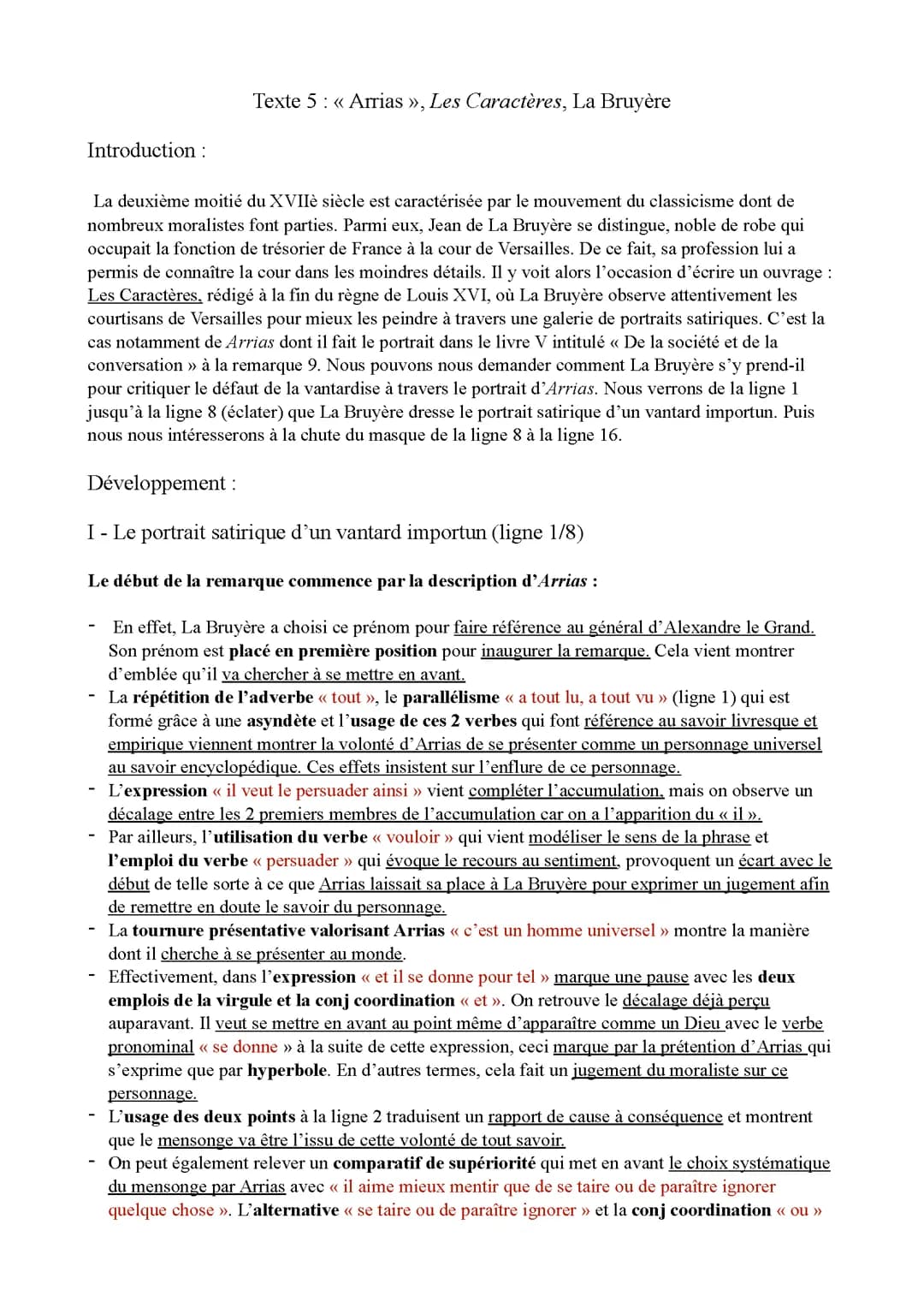 Linéaire sur "Arrias"