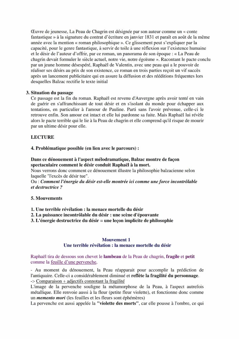 Balzac, La peau de chagrin, 1831
Les romans de l'énergie : création et destruction
1 ère lecture de l'extrait
Partie 3. L'agonie
Texte 3: Le