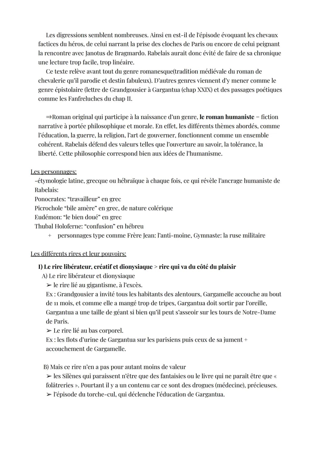 GARGANTUA
Amorce
Le XIème siècle est le siècle de l'humanisme. L'homme est placé au cœur des
raisonnements littéraires et philosophiques. De