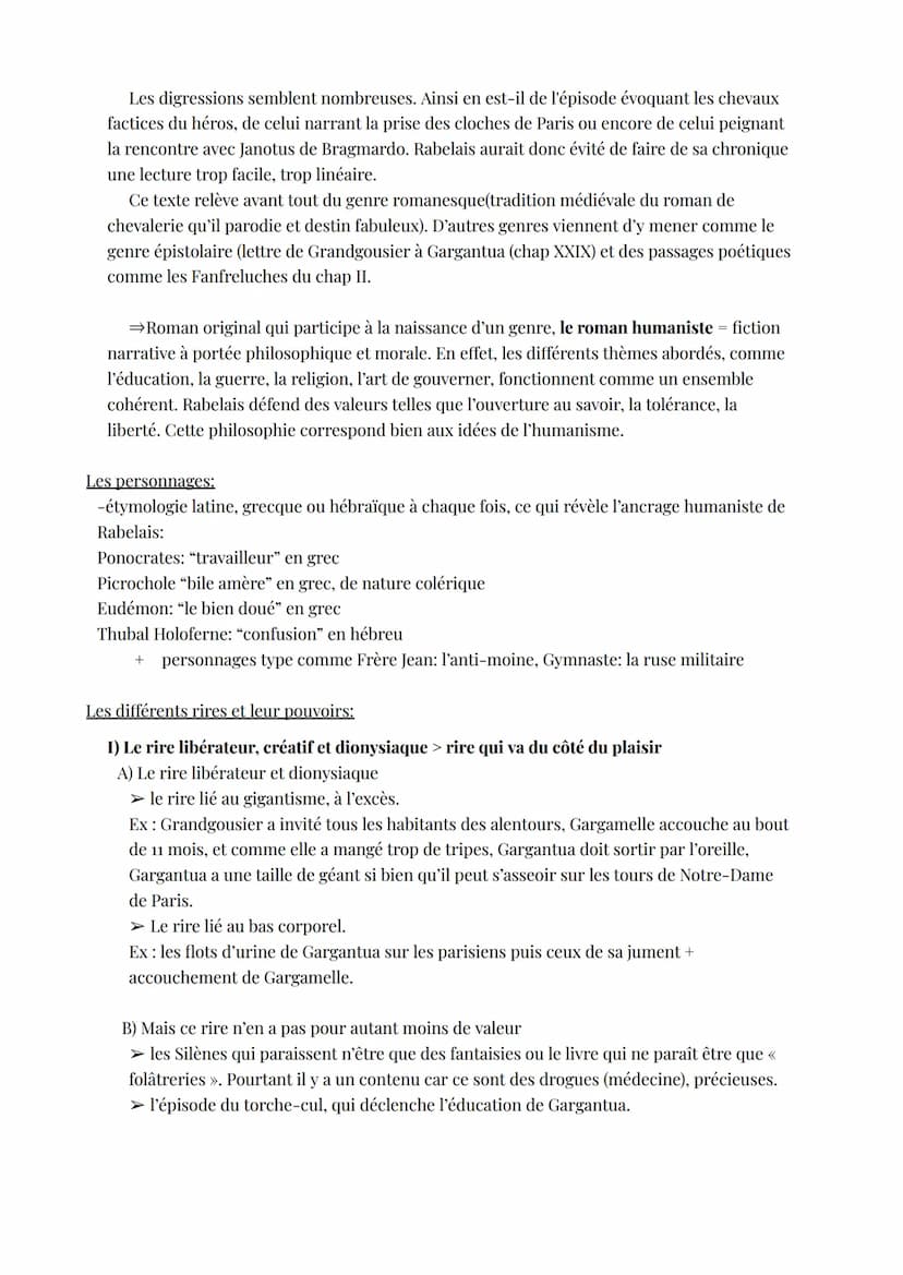 GARGANTUA
Amorce
Le XIème siècle est le siècle de l'humanisme. L'homme est placé au cœur des
raisonnements littéraires et philosophiques. De
