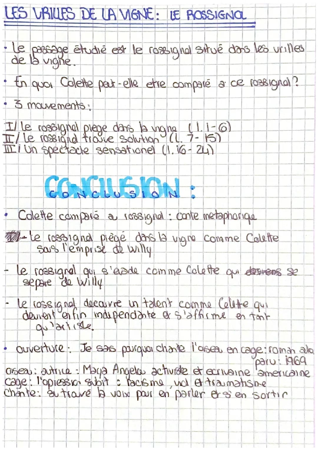 Analyse Linéaire " Le Rossignol "