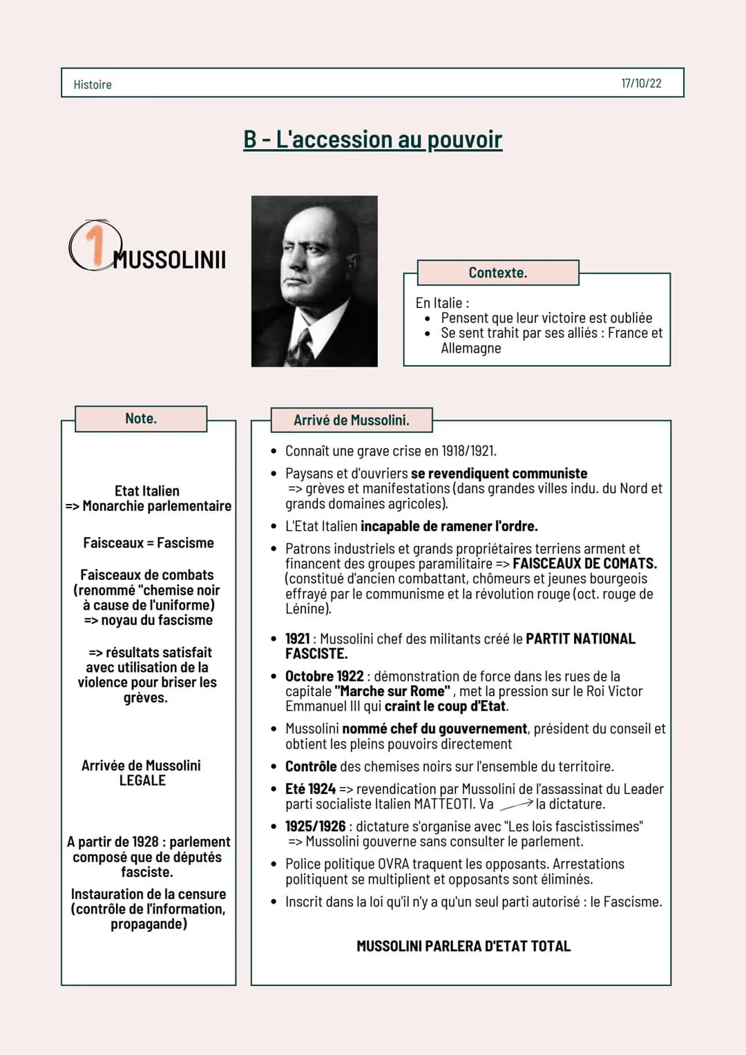 Histoire
POINTS COMMUNS?
ENTRE CES ETATS
TOTALITAIRES.
QUELLES DIFFÉRENCES? Les régimes totalitaires :
Fascisme, Stalinisme, Nazisme
Intro.
