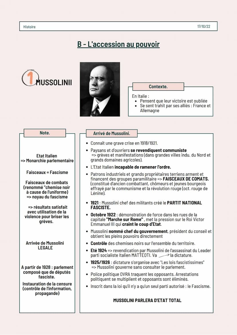 Histoire
POINTS COMMUNS?
ENTRE CES ETATS
TOTALITAIRES.
QUELLES DIFFÉRENCES? Les régimes totalitaires :
Fascisme, Stalinisme, Nazisme
Intro.
