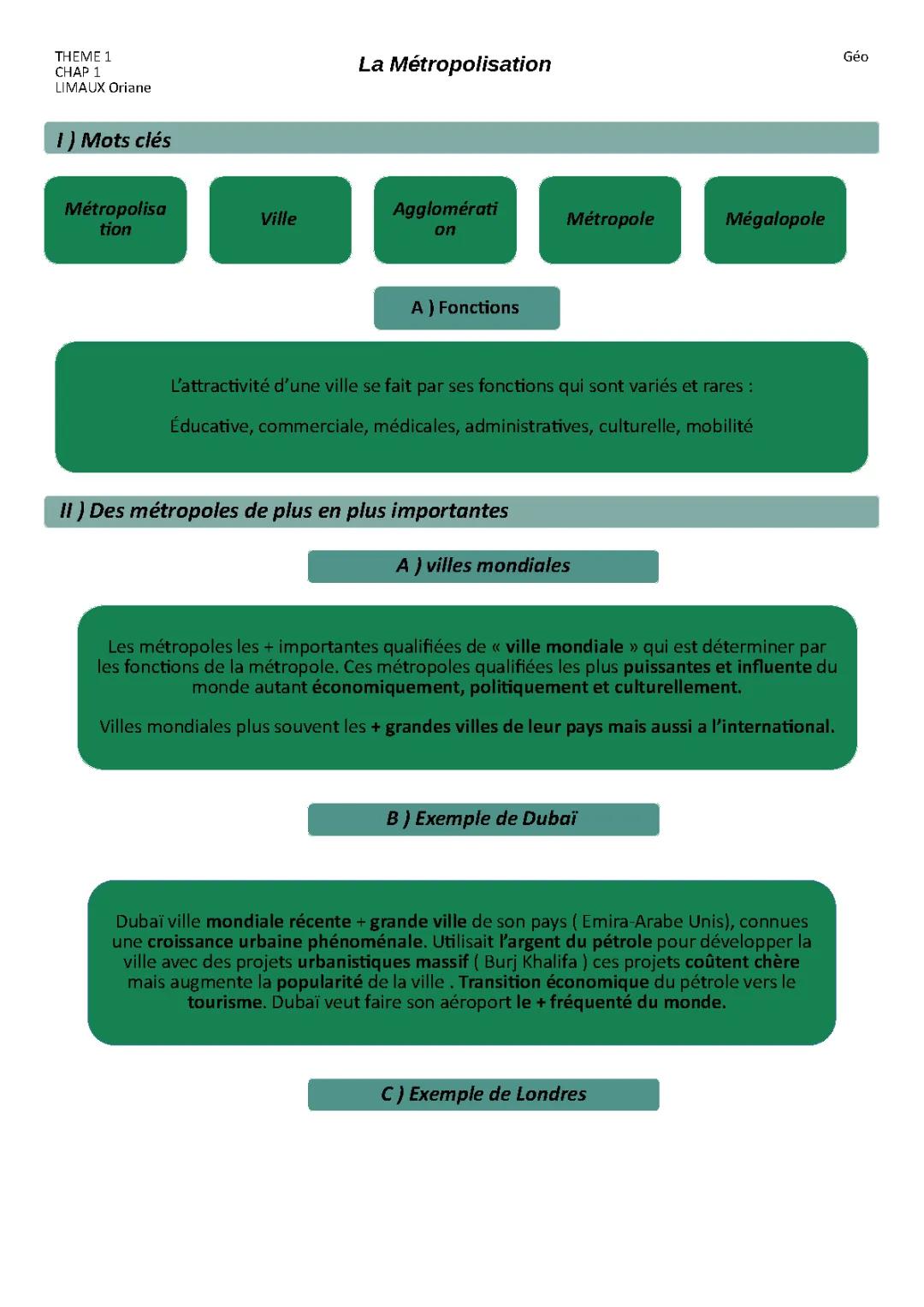 la métropolisation 