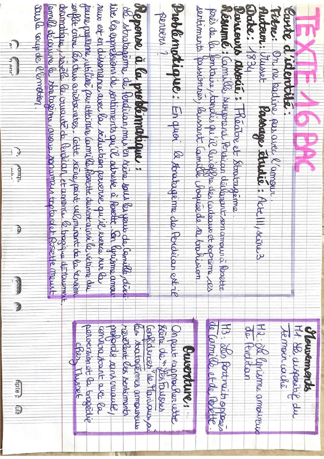 analyse linéaire sur l’acte III scène 3 dans on ne badine pas avec l’amour de mussent 