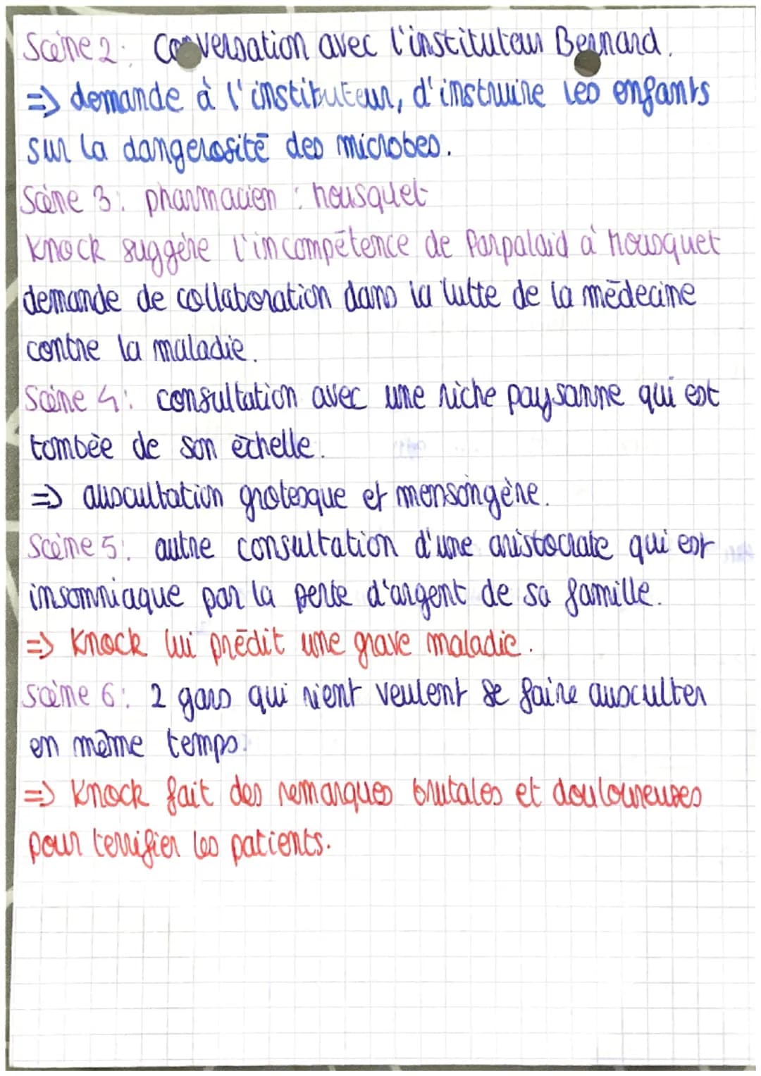 Knock Résumé
Acte I:
scème 1: noute de campagne I vieille automobile
Knock, Docteur Panpalaid et so femare.
Docteur parpalaid conduit knock 