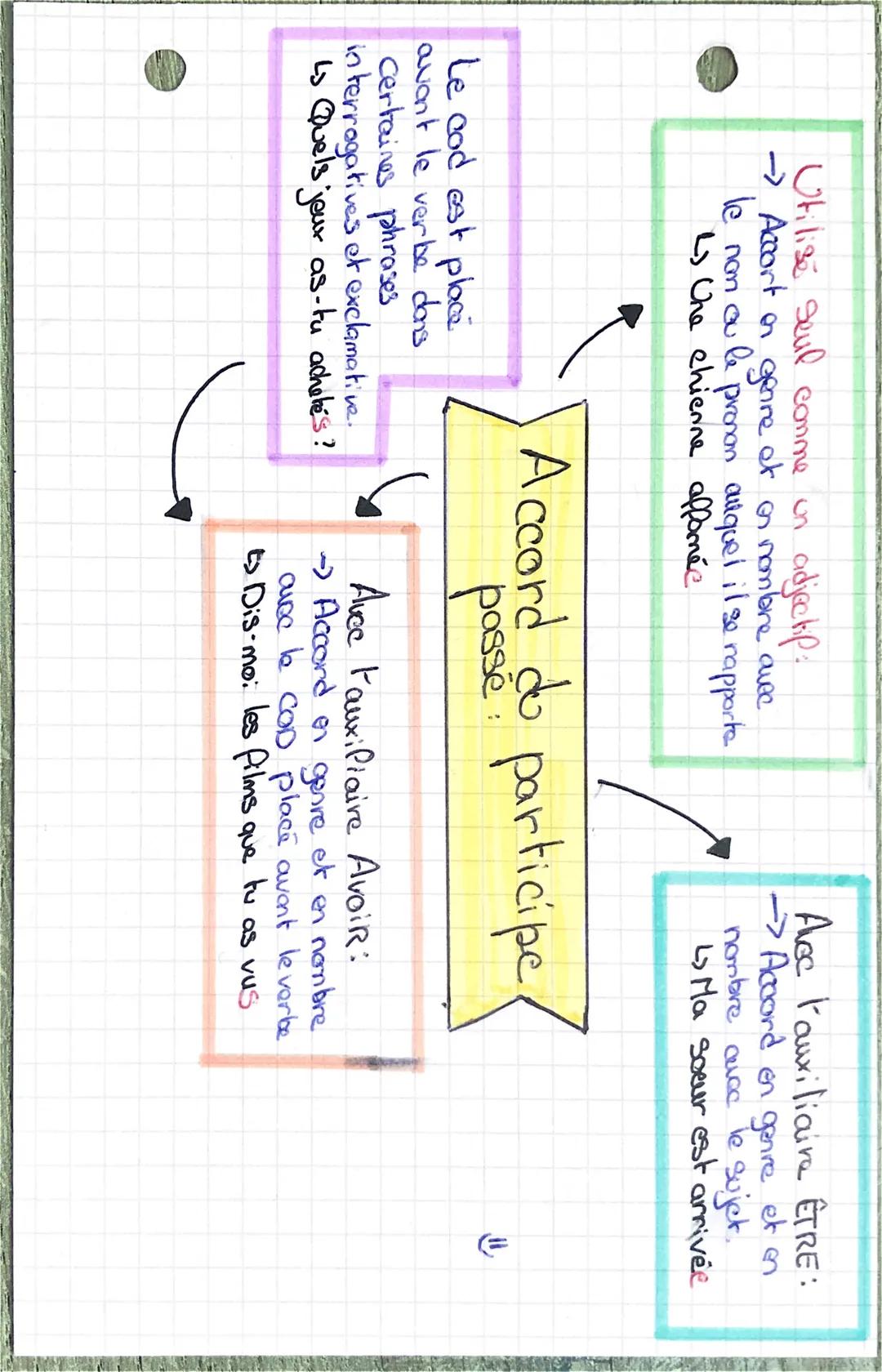 Utilise seul comme un
adjectif:
et en nombre avec
→ Accort en genne
le nom ou le pronon autquel il se rapporte
2) Che chienne affamée
Le cod