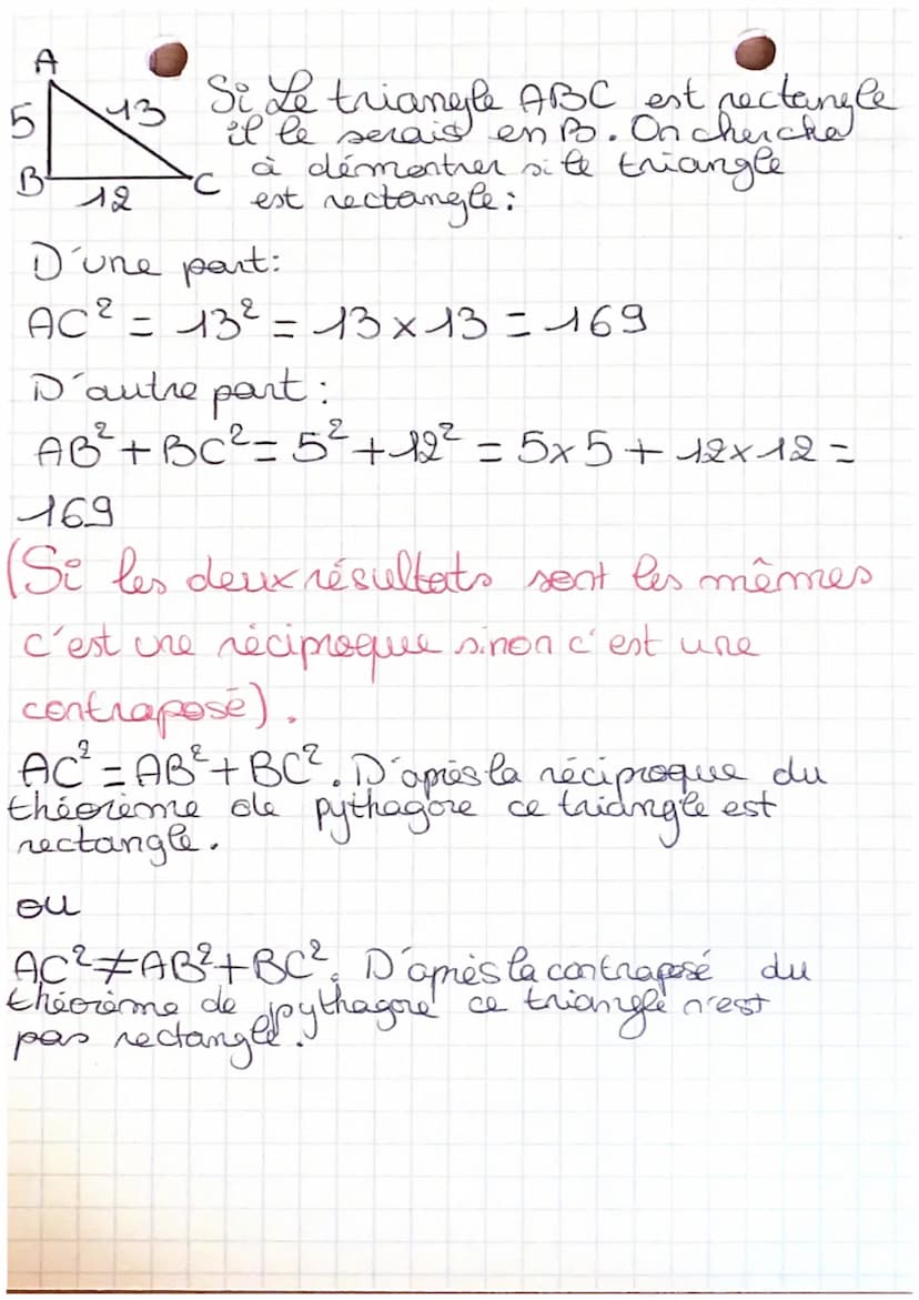 Pythagore:
Pythagore sert a trouver la longueur
d'un des côtés d'untriangle rectangle:
Rédaction type:
2
5
B 12
Le triangle ABC rectangle
en